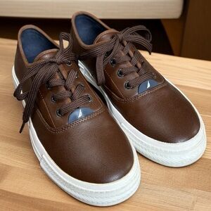 Nautica Deckloom Men’s Sneakers Khaki Size 7.5M Canvas Lace-Up Casual Shoes